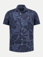 NZA New Zealand Auckland Kurzarmhemd mit Allover-Print 2616-NAVY SKY bei Robert Ley