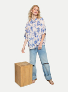 Emily Van Den Bergh Hemdbluse mit Palmen Print 760-ecru multi bei Robert Ley