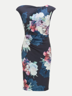 SWING Cocktailkleid aus bedrucktem Scuba 3001-navy / multi bei Robert Ley