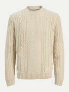 Jack & Jones Pullover JPRBLUCALLUM mit Zopfmuster 177685002-Parchment/Melange bei Robert Ley