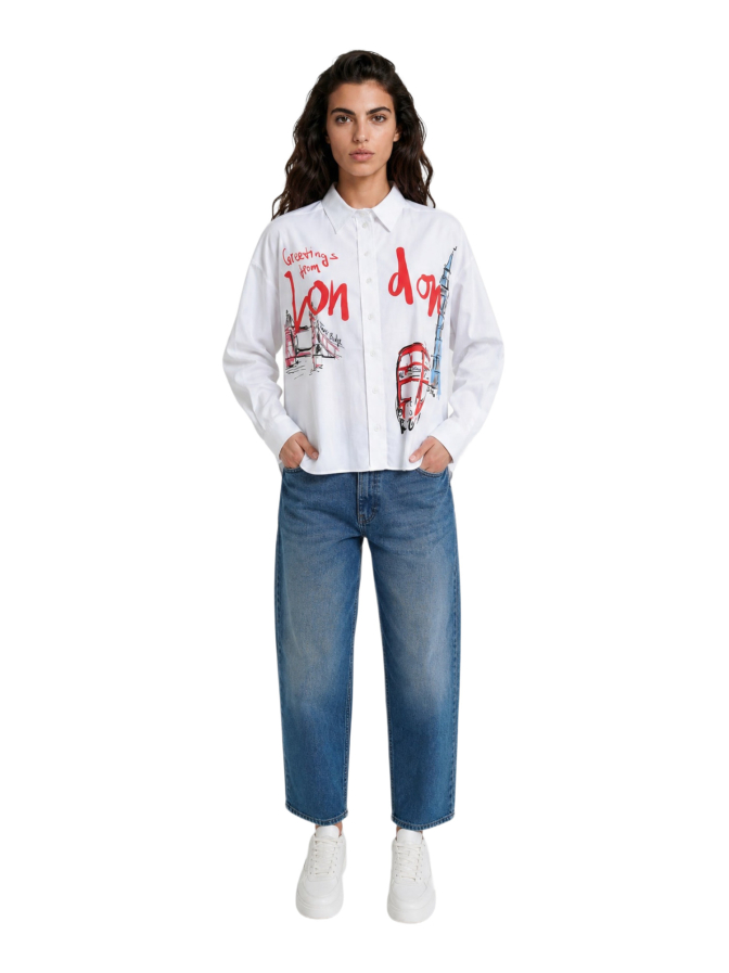 Milano Italy Hemdbluse mit London-Motiv bei Robert Ley