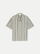 Tom Tailor Denim Loose- Fit Kurzarmhemd in Häkel-Optik 40237-green white zick zack stripe bei Robert Ley