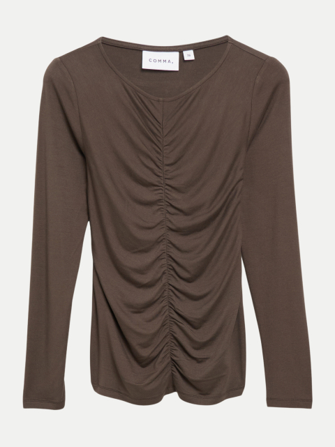 Comma Langarmshirt mit Raffung bei Robert Ley