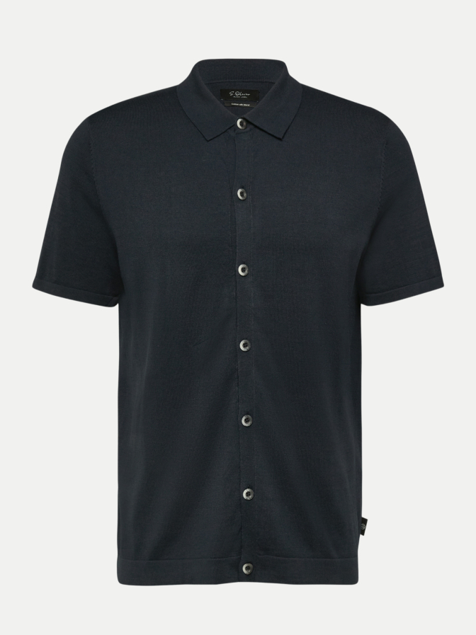 s.Oliver BLACK LABEL Kurzarmhemd aus Seiden-Mix bei Robert Ley