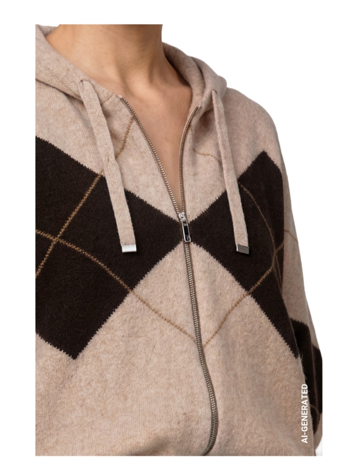 Monari Strickjacke mit Karomuster bei Robert Ley