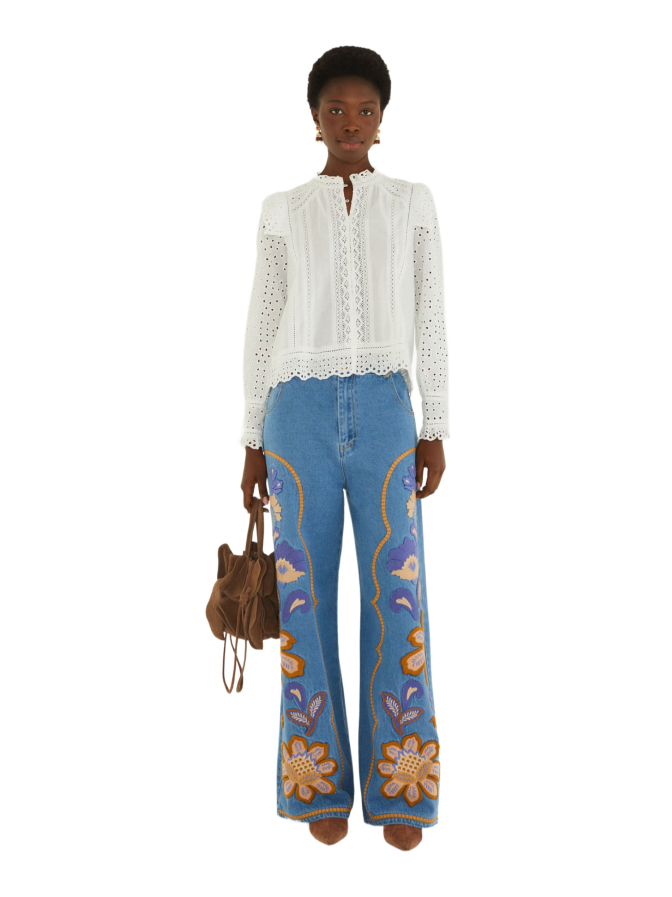 Farm Rio Lochstickerei-Bluse bei Robert Ley