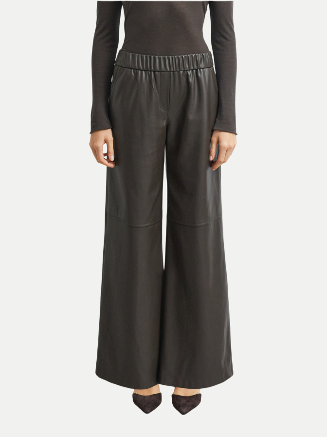 Comma Wide-Leg-Hose in Lederoptik bei Robert Ley