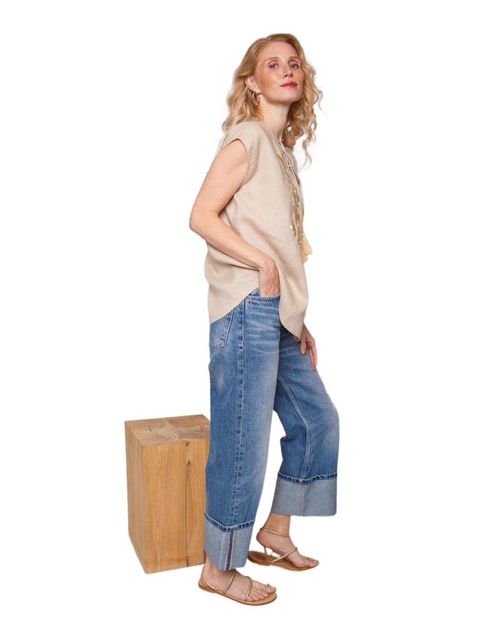 Emily Van Den Bergh Blusentop mit Boho-Stickereien bei Robert Ley