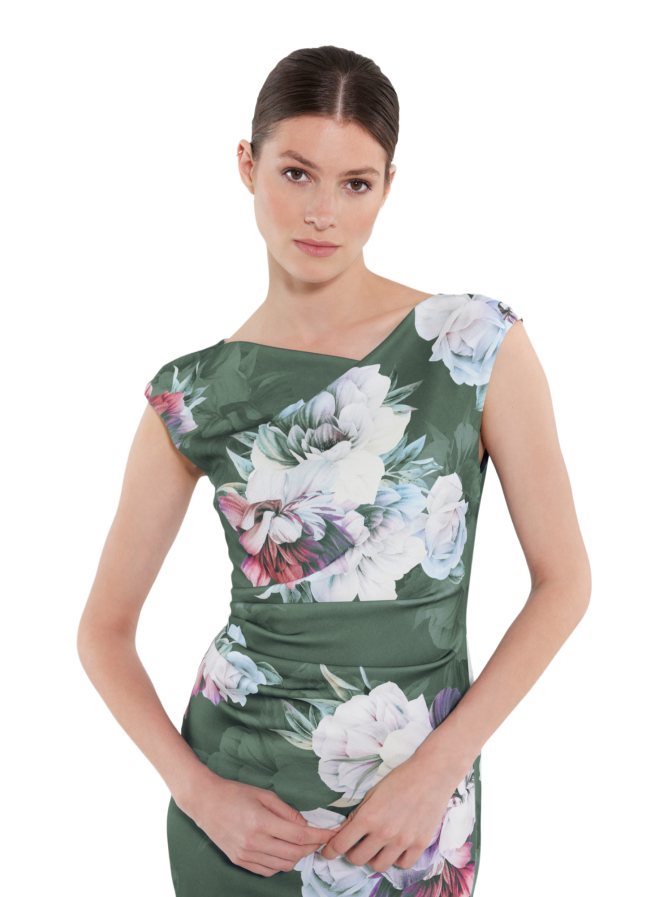 SWING Cocktailkleid aus bedrucktem Scuba bei Robert Ley