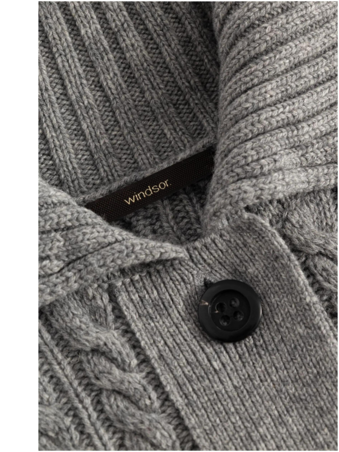 Windsor Women Zopfstrickjacke aus Woll-Yak-Mix bei Robert Ley