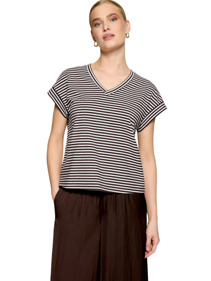 Zero Gestreiftes T-Shirt mit V-Ausschnitt bei Robert Ley