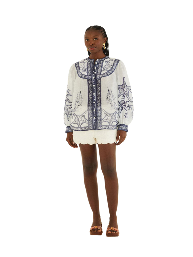Farm Rio Bluse mit Küsten-Schal bei Robert Ley