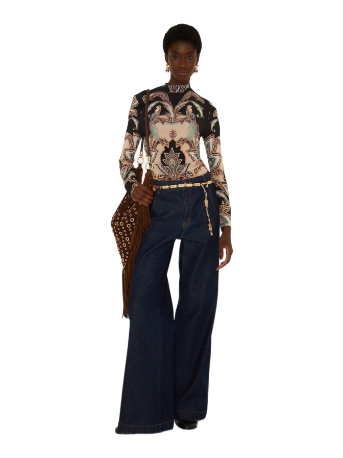 Farm Rio Jerseybluse mit Gobelin-Muster bei Robert Ley
