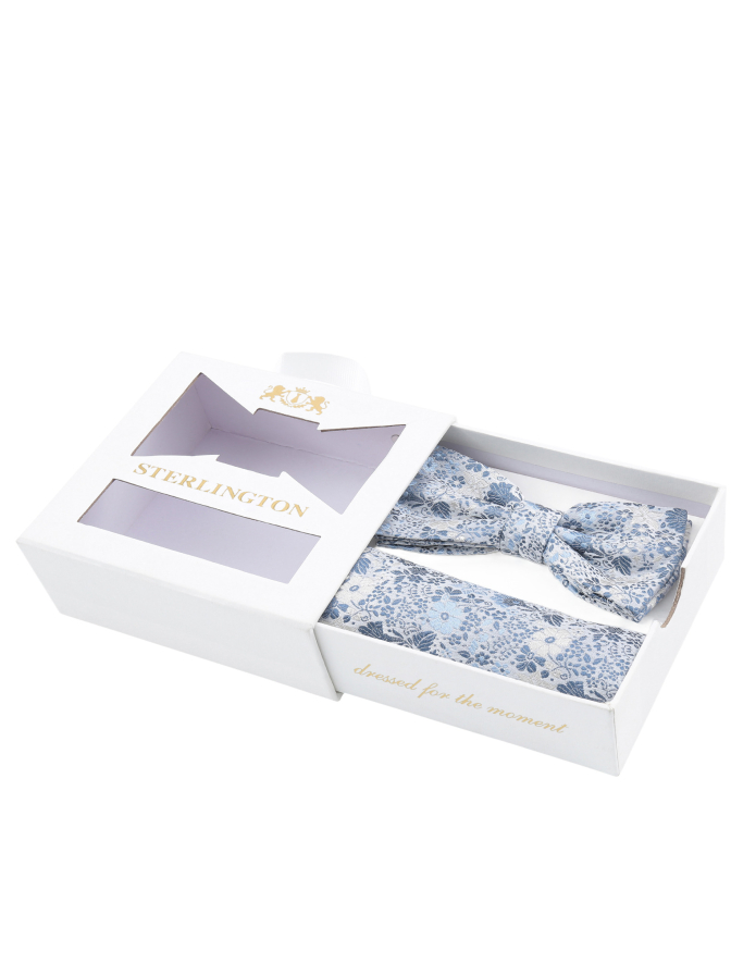 Prince Bowtie Herren Set Hochzeitsfliege und Einstecktuch bei Robert Ley