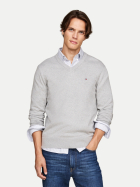 Tommy Hilfiger Strickpullover mit Logo-Stitching P01-GREY bei Robert Ley