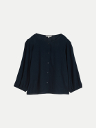 Tom Tailor Denim Crinkle Bluse mit Knopfleiste 10668-sky captain blue bei Robert Ley