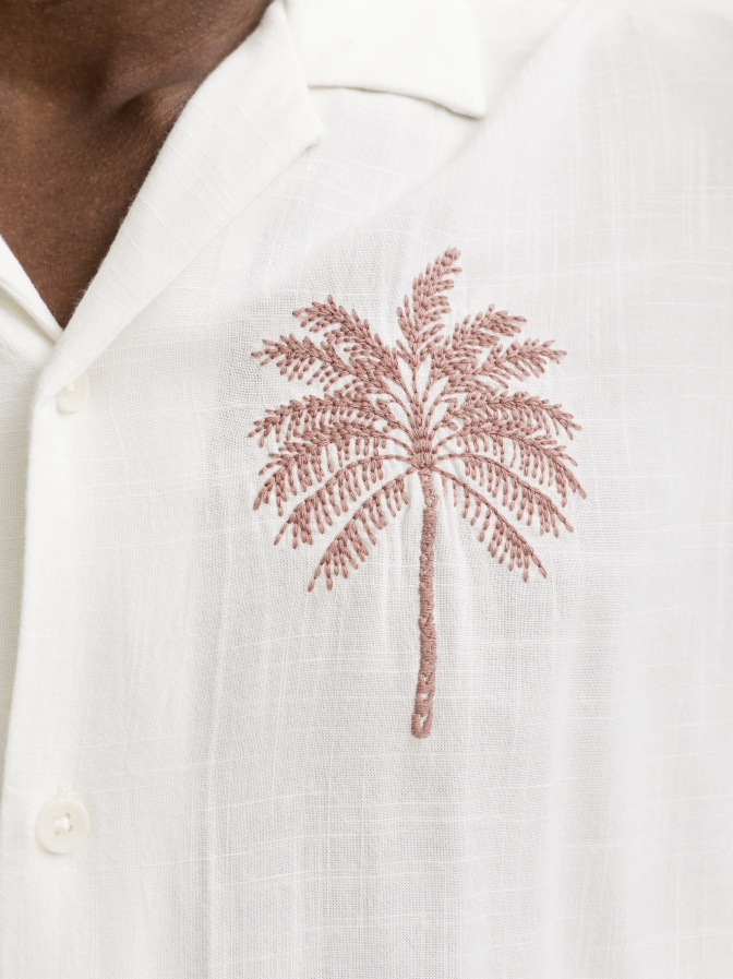 Jack & Jones Kurzarmhemd mit Palmenstickerei bei Robert Ley