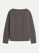 Cinque Strickpullover mit Zopfmuster CISIO 26-braun bei Robert Ley