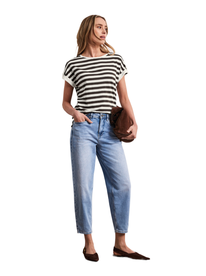 Street One Basic T-Shirt mit Streifenmuster bei Robert Ley