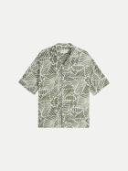 Tom Tailor Denim Resort Hemd 40307-green abstract leaf print bei Robert Ley