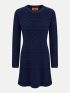 MISSONI Strickkleid mit Zig-Zag-Muster solid navy blue bei Robert Ley