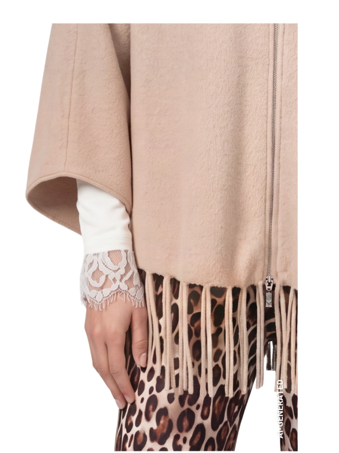 Monari Strickcape mit Fransen bei Robert Ley