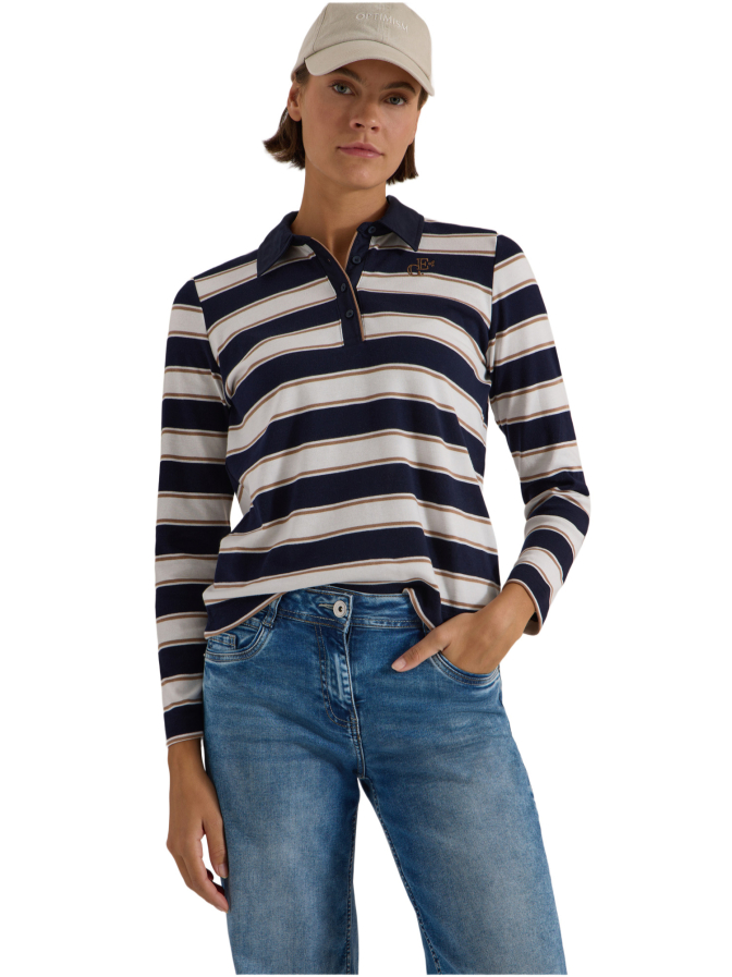 Cecil Langarm Poloshirt mit Knöpfen bei Robert Ley