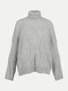 Peserico Zopfstrickpullover aus Alpaka-Mix 71A-stone grey bei Robert Ley