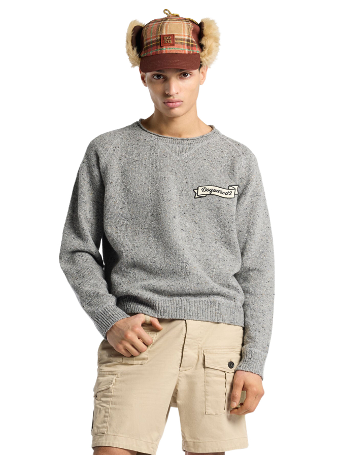 DSQUARED2 Basic-Pullover mit Dsquared2-Patch bei Robert Ley