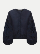 Dorothee Schumacher Bluse mit Broderie-Anglaise-Stickerei 899-dark navy bei Robert Ley
