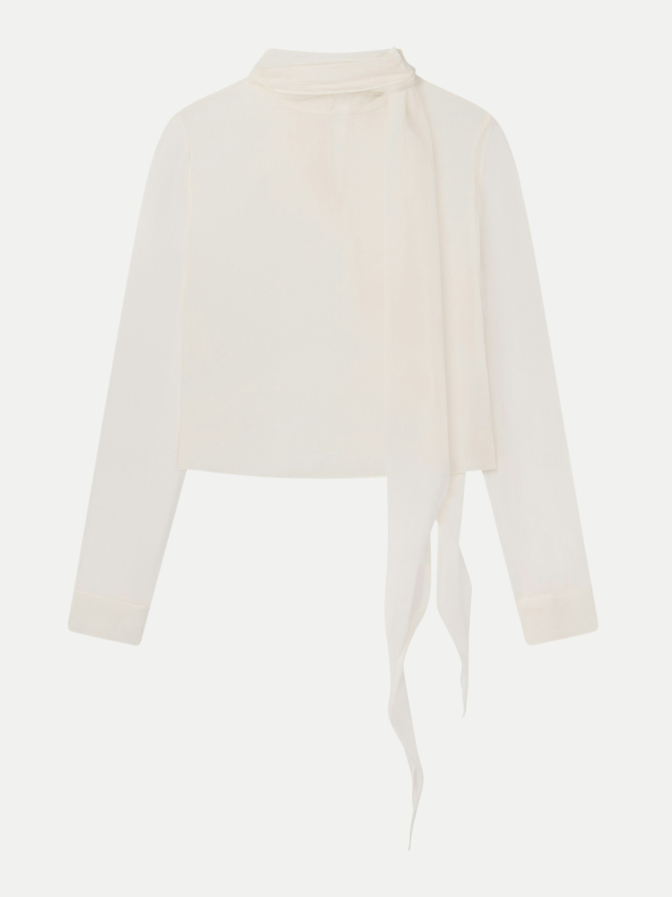 Frame Seidenbluse mit Kaschmirkragen bei Robert Ley