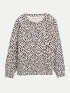 Tom Tailor Denim Sweatshirt mit Leo-Print 40745-beige brown leo print bei Robert Ley