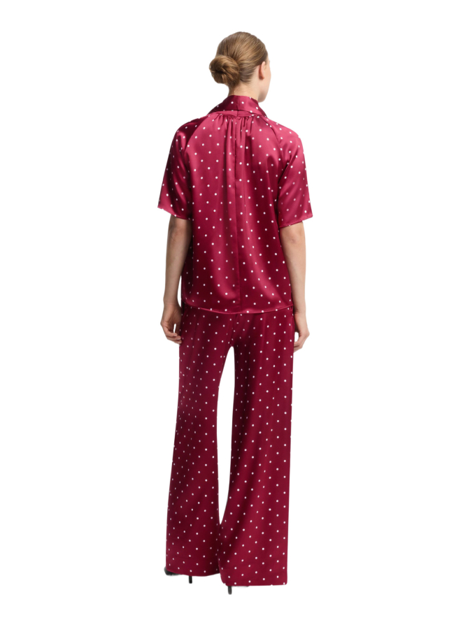 HUGO Gepunktetes Top aus Stretch-Satin Caena-1 bei Robert Ley