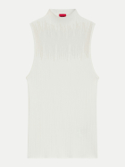 HUGO Gestricktes Top mit transparenter Partie 127-Open White bei Robert Ley
