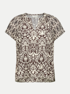 Cartoon Blusenshirt mit Rüschen 7911-Patch Brown/Cream bei Robert Ley