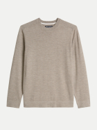 Marc O'Polo Pullover aus Merinowolle 2214-Dark Beige Melange_01 bei Robert Ley