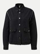 Q/S designed by Jeansjacke mit Strass-Details 99Y8-GREY/BLACK bei Robert Ley