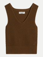 Marc O'Polo DENIM Top mit V-Ausschnitt 1624-Umbra Brown bei Robert Ley