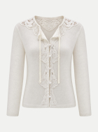 Rixo Strickjacke Tassia mit Spitze ivory bei Robert Ley