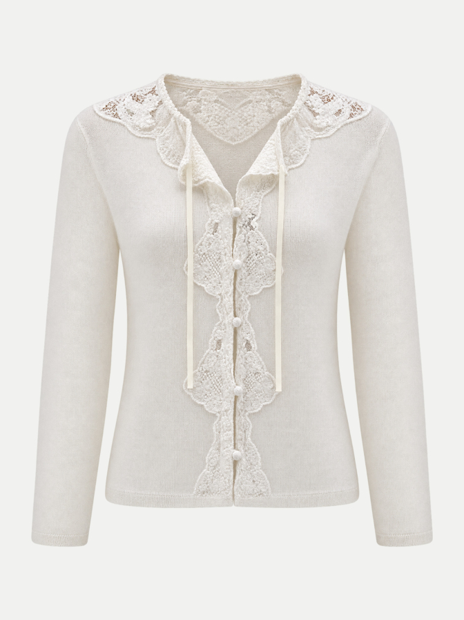 Rixo Strickjacke Tassia mit Spitze bei Robert Ley