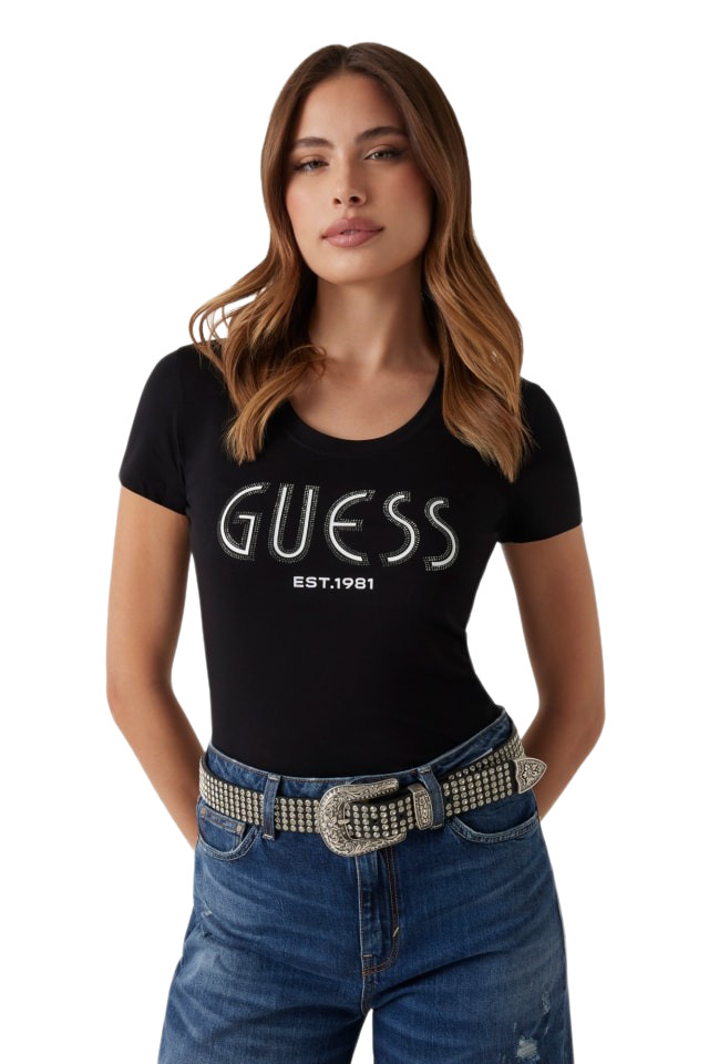 Guess T-Shirt mit Strass-Logo bei Robert Ley