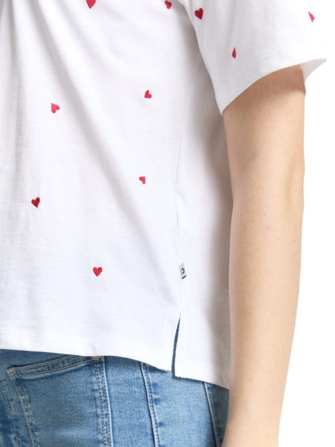 Tom Tailor Denim T-Shirt mit Herz-Stickereien bei Robert Ley