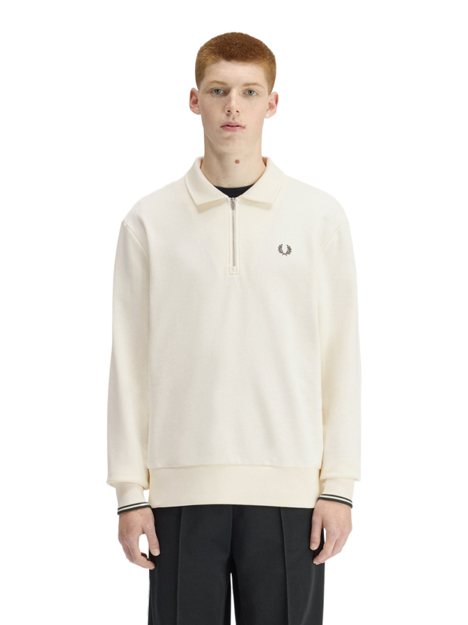 FRED PERRY Sweatshirt mit Zip und Shirtkragen bei Robert Ley