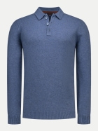 NZA New Zealand Auckland Langarm-Poloshirt 2646-CAPRI BLUE MELANGE bei Robert Ley