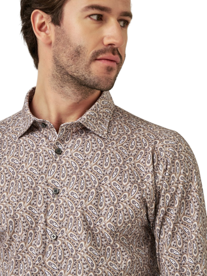 Desoto Slim-Fit Hemd Allover Muster bei Robert Ley