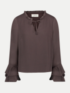Cartoon Bluse mit Volantärmel 7350-Black Coffee bei Robert Ley