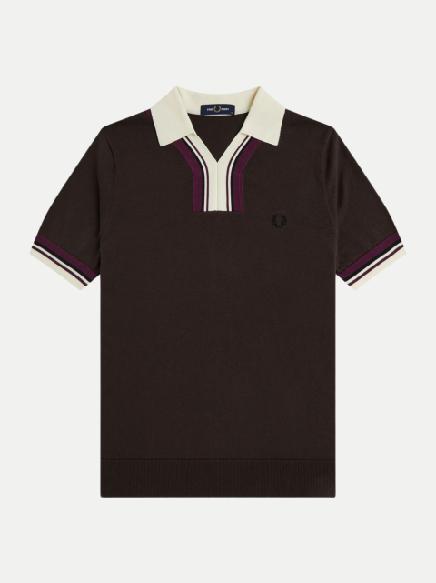Fred Perry Strickshirt mit offenem Kragen bei Robert Ley