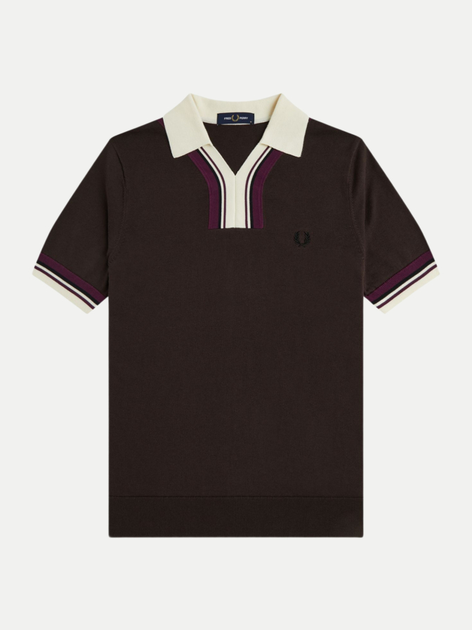 Fred Perry Strickshirt mit offenem Kragen bei Robert Ley