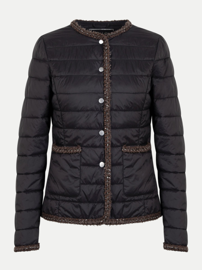 White Label Leichtsteppjacke mit Tweed-Bordüre bei Robert Ley