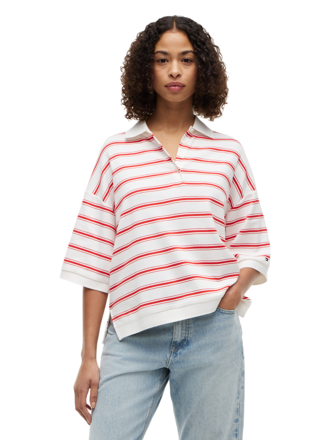 Tommy Hilfiger Oversized Polo- Shirt Gestreift bei Robert Ley
